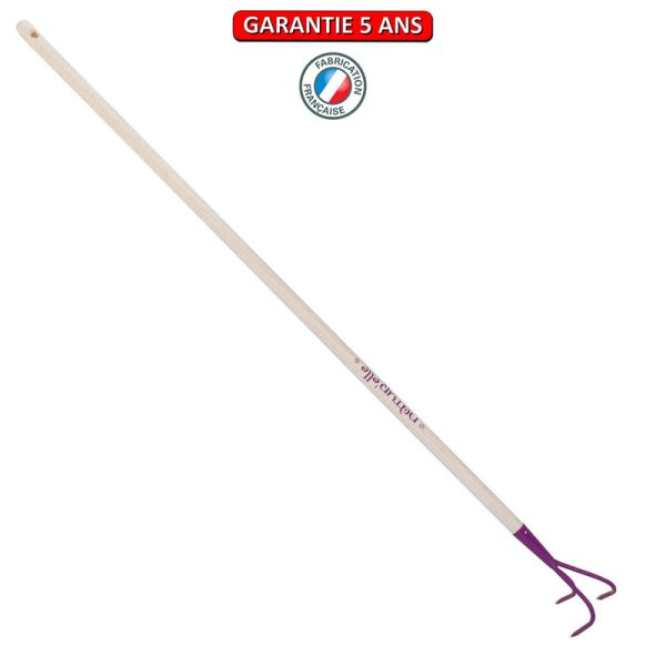 Griffe piocheuse forgée.  Emmanché 130 PEFC.  Couleur framboisine.